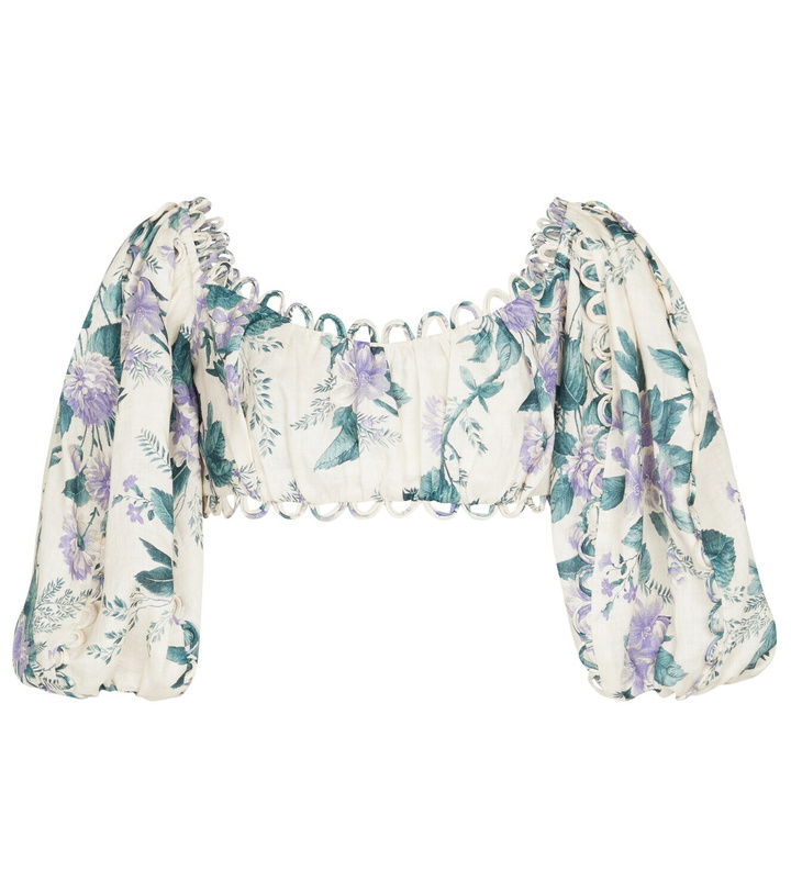 Photo: Zimmermann - Cassia floral linen crop top