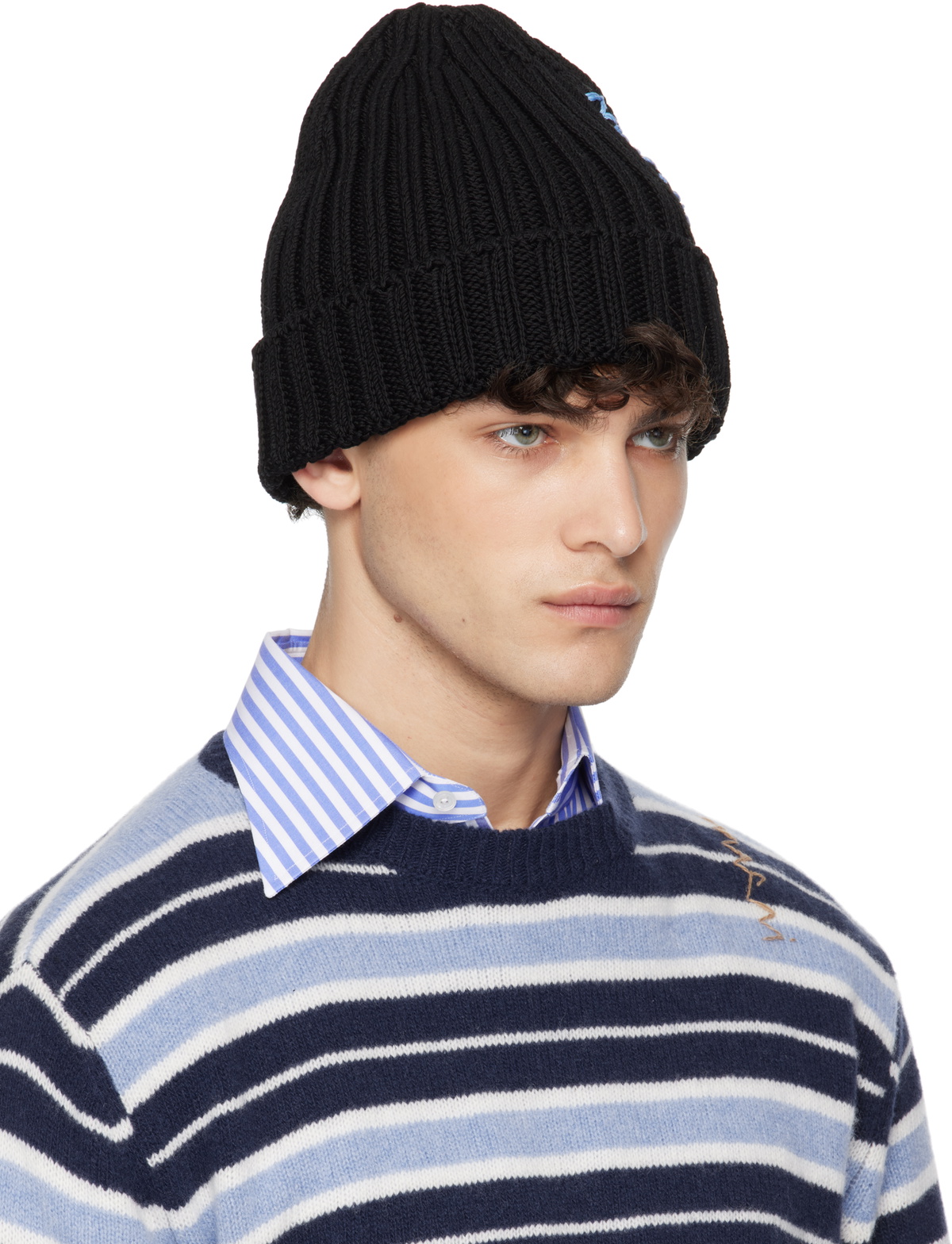 Marni Black Cotton Beanie