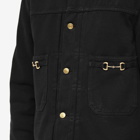 Gucci Men's Denim Horsebit Detail Jacket in Black
