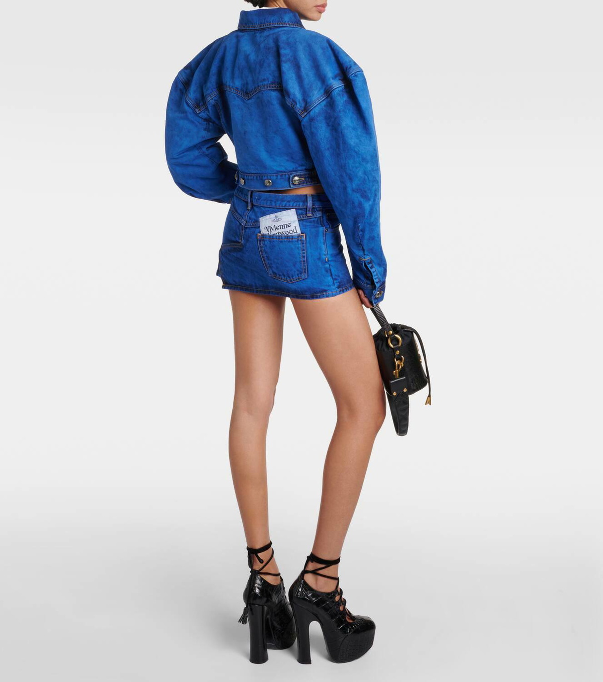 専用/vivienne westwomod si cropped jacket Vivienne Westwood Embroidered cropped denim jacket Vivienne
