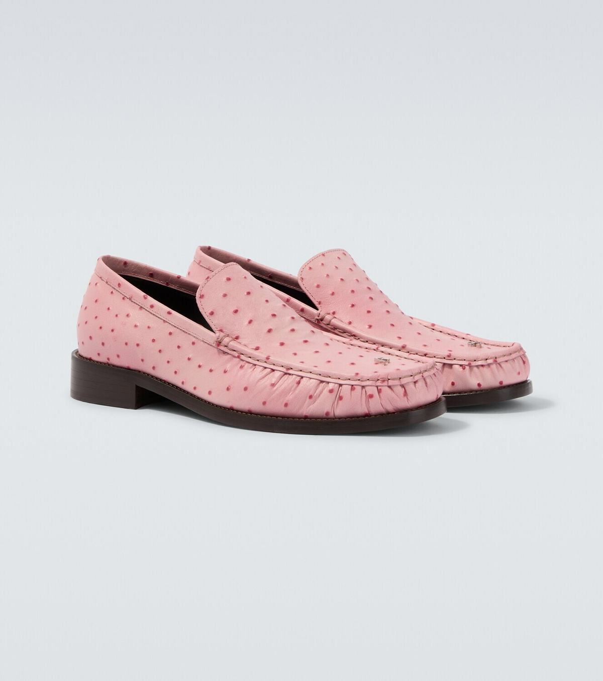 Acne Studios Ostrich-effect leather loafers