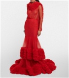 LaQuan Smith Tiered tulle gown