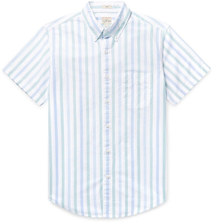 Photo: J.Crew - Slim-Fit Button-Down Collar Striped Pima Cotton Oxford Shirt - Blue