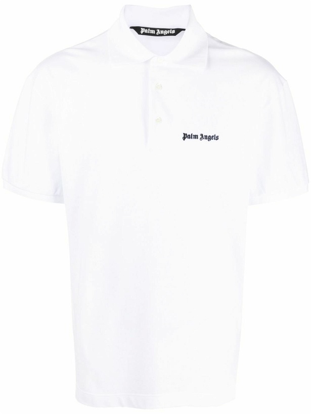 Photo: PALM ANGELS - Embroidered Logo Cotton Polo Shirt