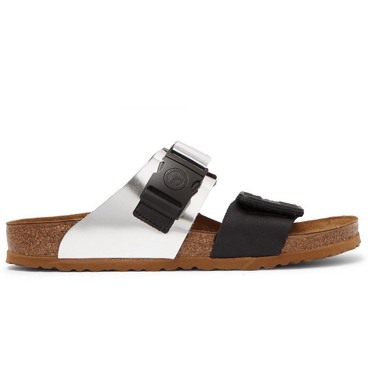 Photo: Rick Owens - Birkenstock Rotterdam Metallic Leather and Rubber Sandals - Silver