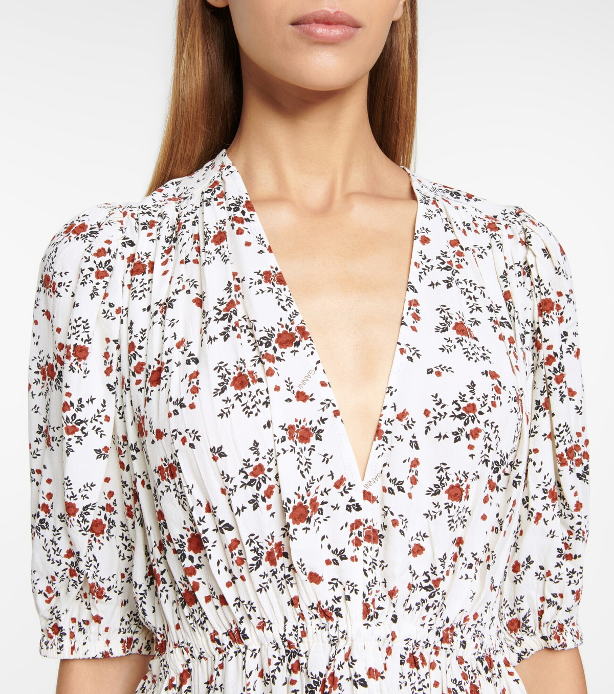 Ganni - Floral crêpe minidress GANNI