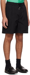 Solid Homme Black Drawstring Shorts