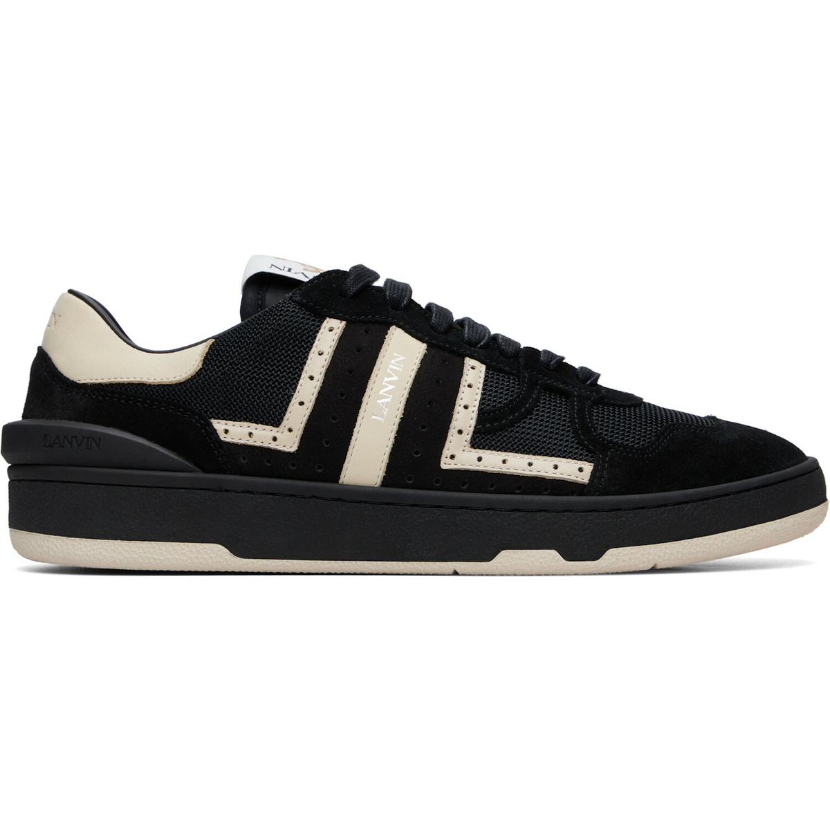 Lanvin Black Clay Perforated Sneakers