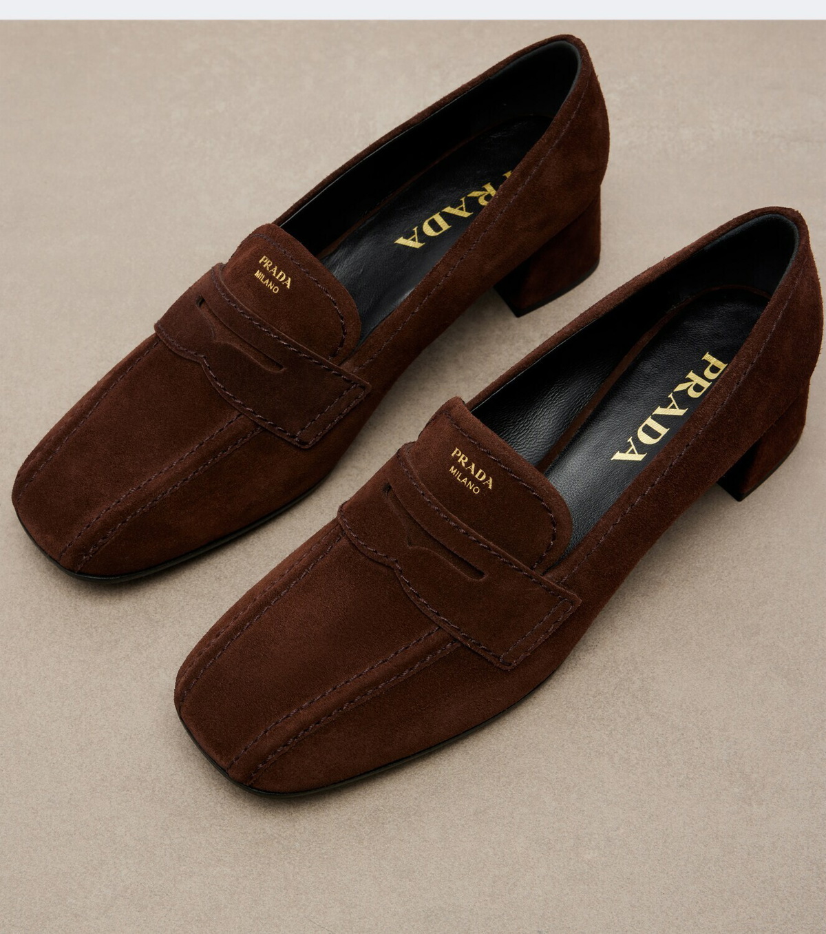 Prada Suede loafer pumps