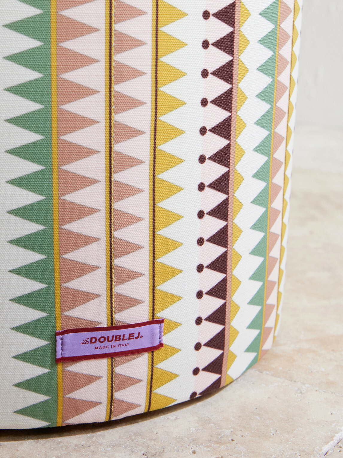 La DoubleJ - Baba Printed Canvas Outdoor Pouf - Multi