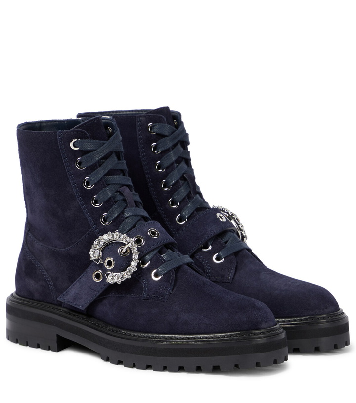 Photo: Jimmy Choo - Cora embellished suede combat boots