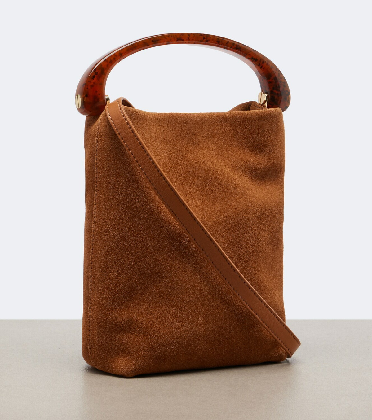 Dries Van Noten Crisp Mini suede top-handle bag