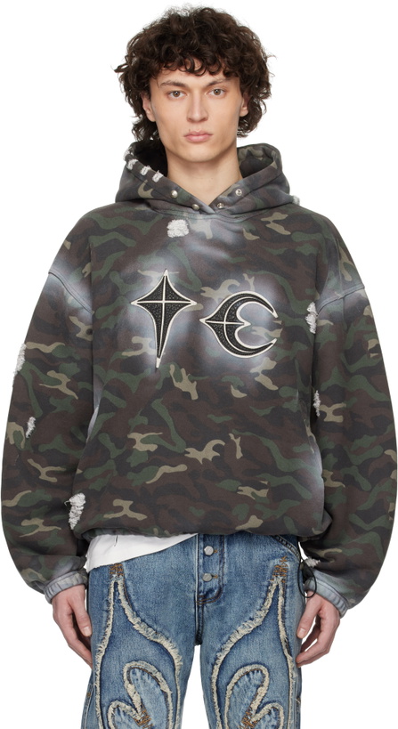 Photo: Thug Club Khaki Sprayed Camoflage Rock Hoodie