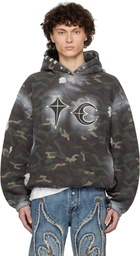 Thug Club Khaki Sprayed Camoflage Rock Hoodie