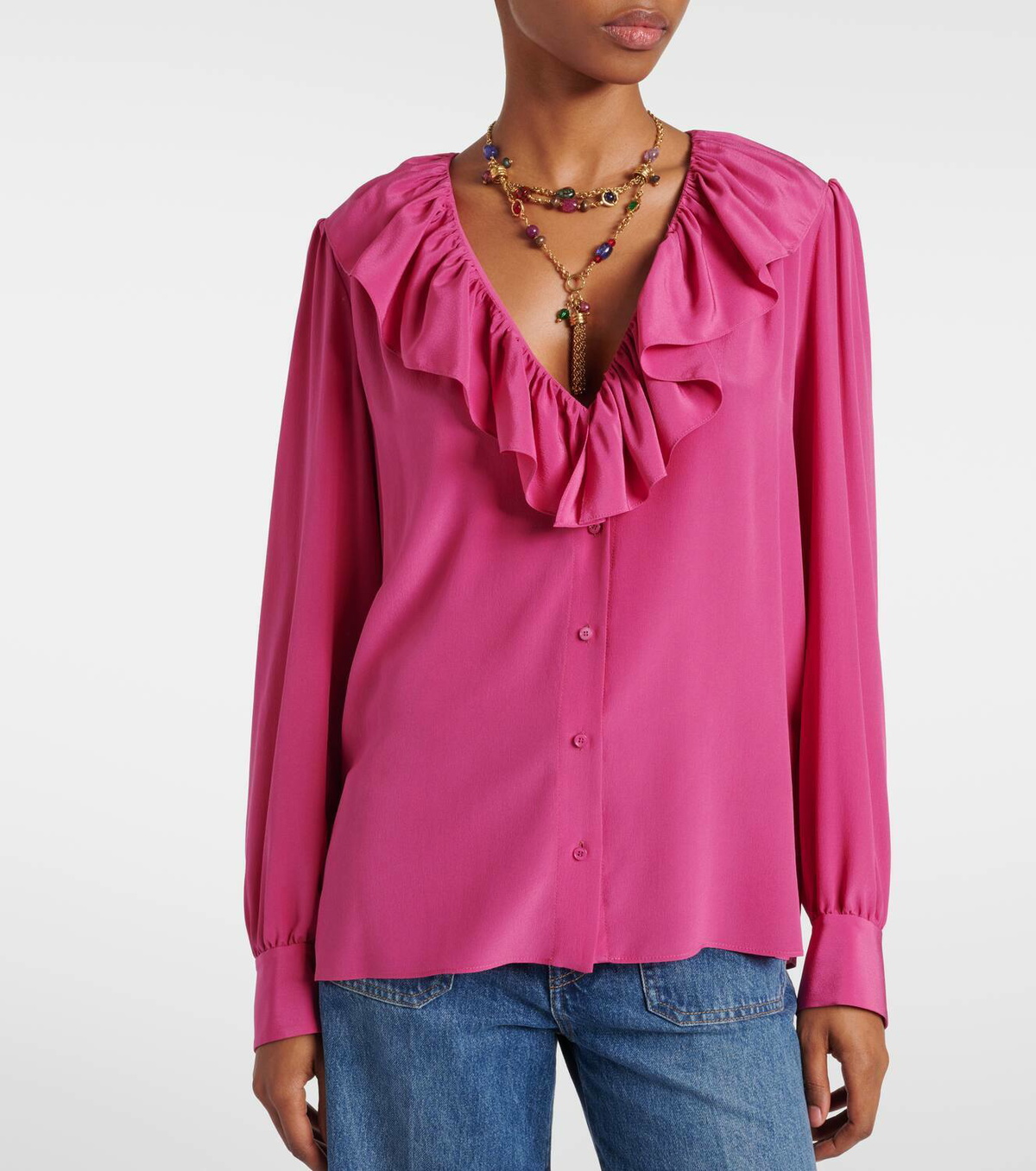 Chloe - Chloé silk blouse. Chloé Fluid Blouse In Silk Jacquard | Chloé US
