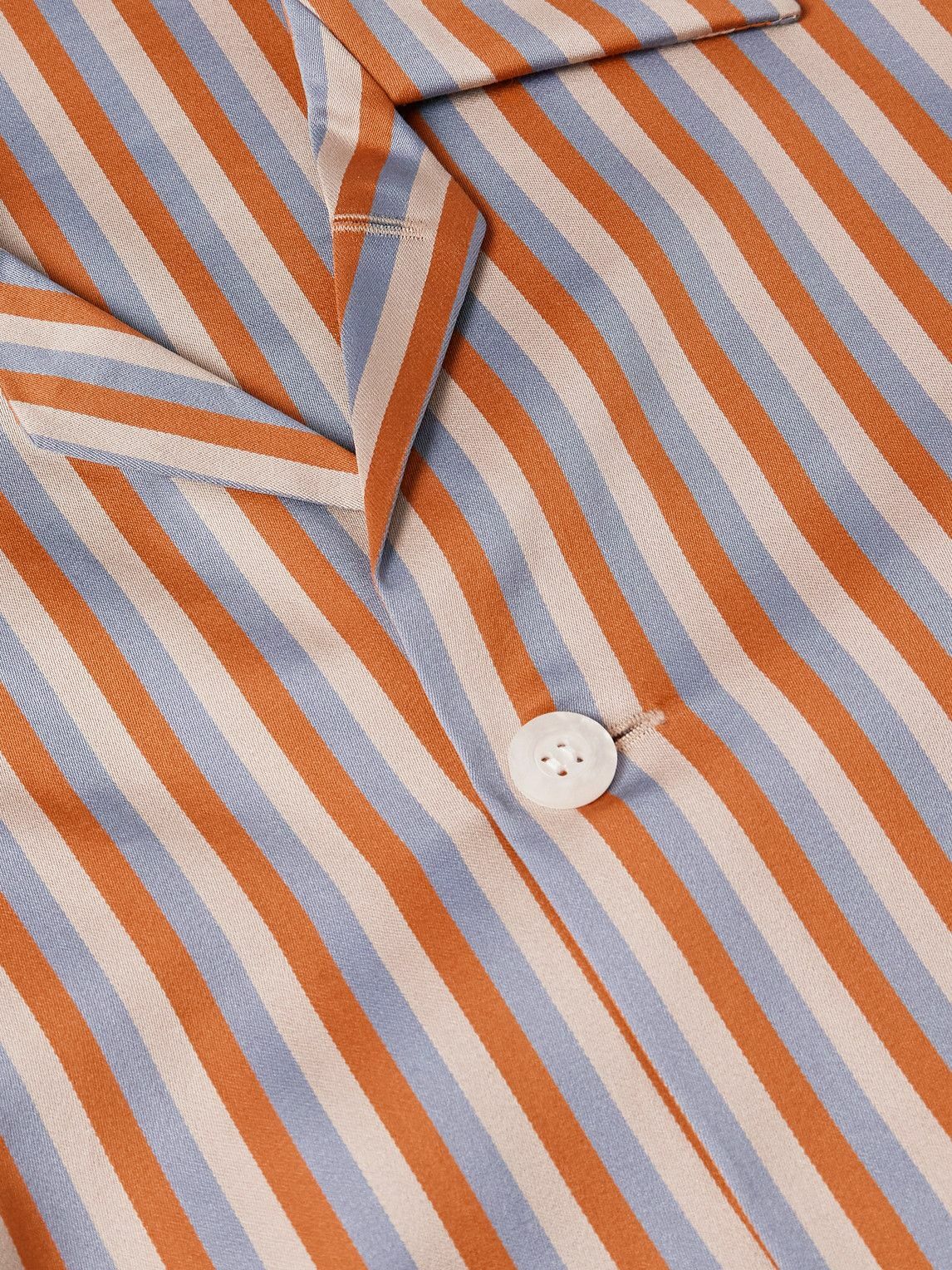 Derek Rose - Wellington Striped Cotton-Poplin Pyjama Set - Neutrals