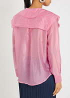 Sister Jane Coracle Embroidered Lyocell-blend Blouse Pink
