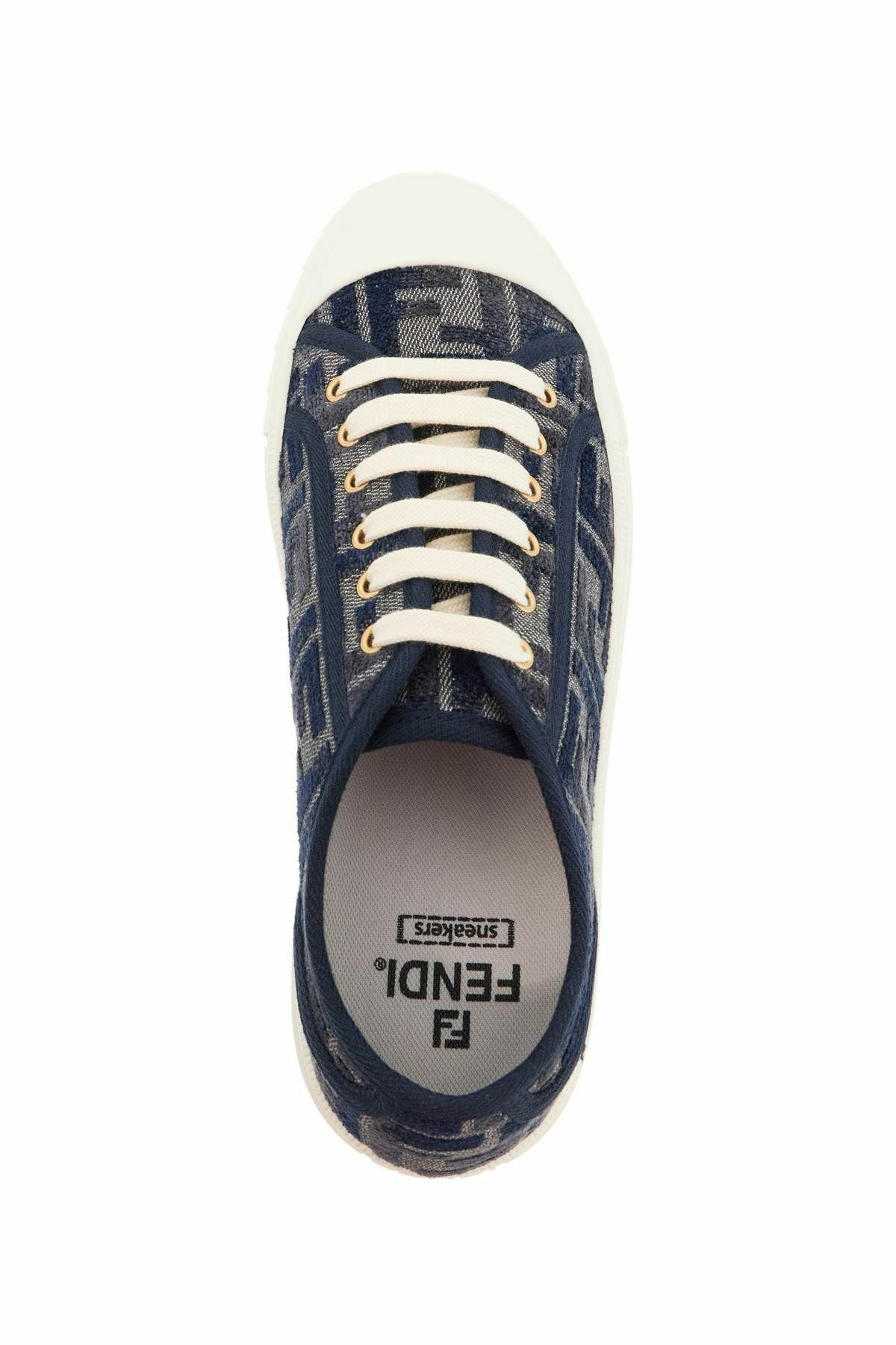 【関税込み】FENDI Light Blue Leather Domino Sneakers FENDI fendi domino sneakers Blue Fendi