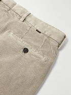 Incotex - Straight-Leg Cotton-Blend Corduroy Trousers - Neutrals