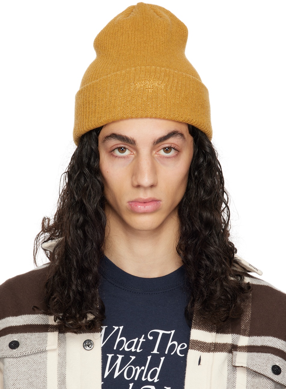 Noah Yellow Embroidered Beanie Noah NYC