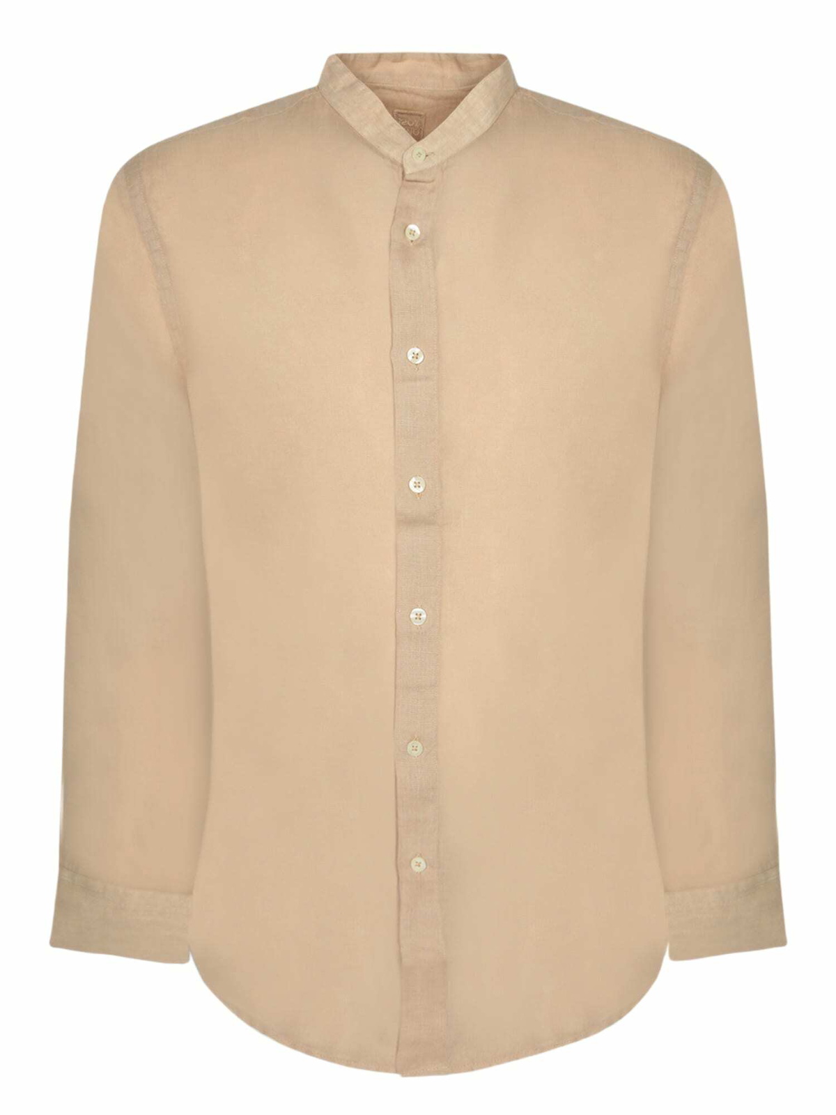 120% Lino Slim Fit Linen Shirt In Almond