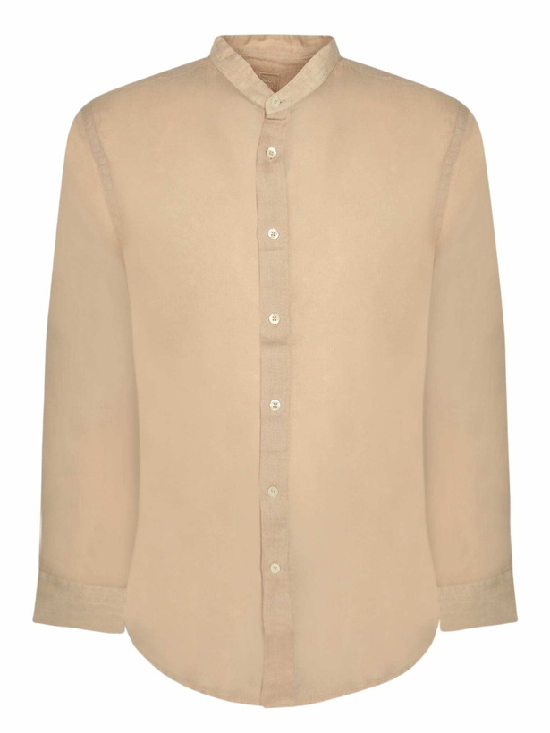 Photo: 120% Lino Slim Fit Linen Shirt In Almond