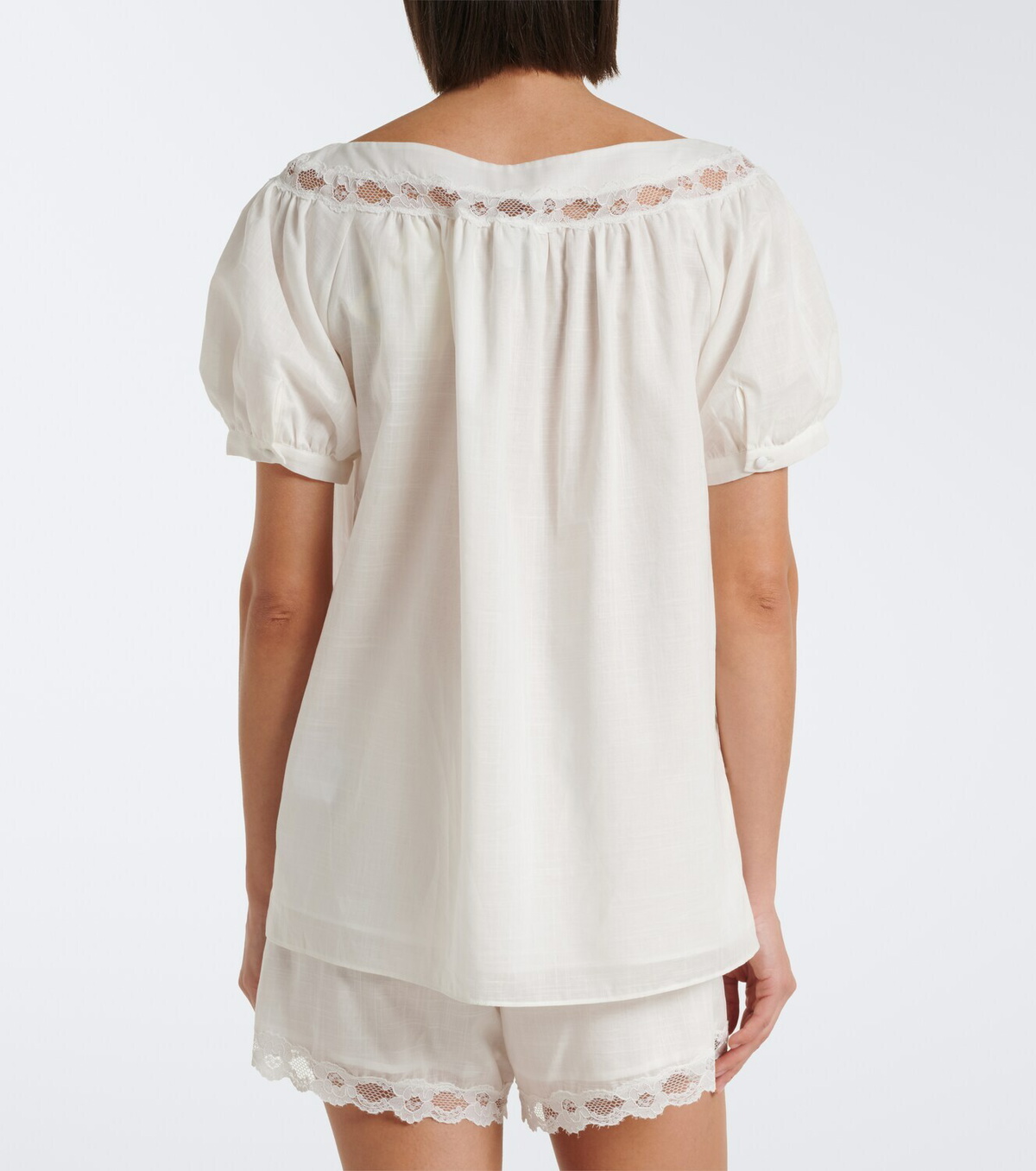 Posse Marilyn lace-trimmed cotton top