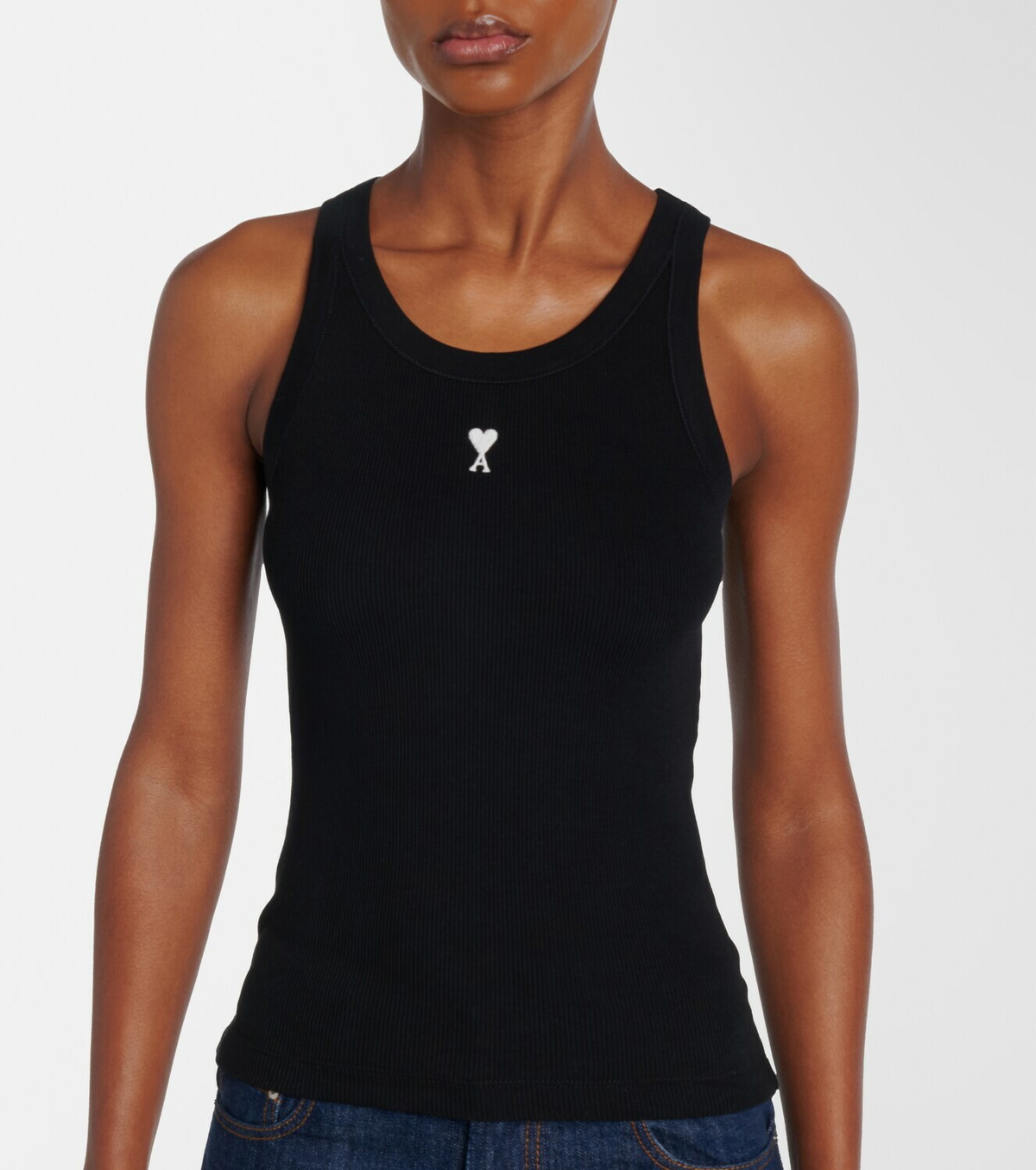 Ami Paris Ami de Cœur cotton jersey tank top