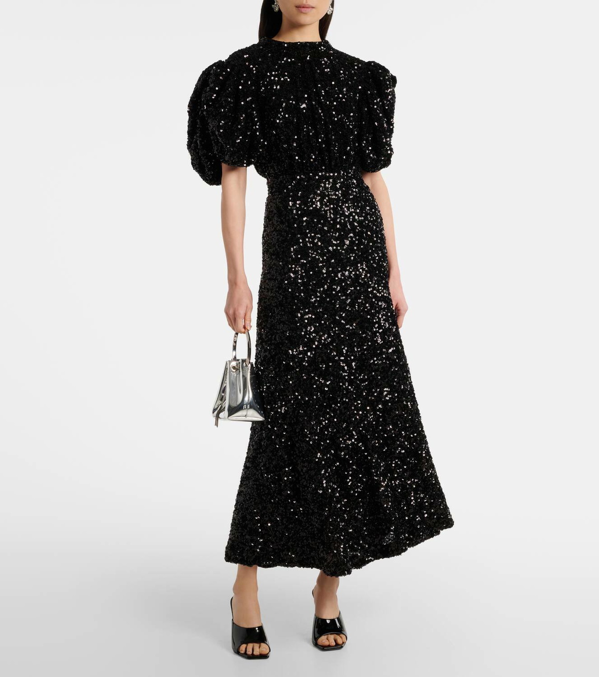 ROTATE ロテート ワンピース Sequined puff-sleeve midi 992428 Rotate Sequined puff-sleeve midi dress ROTATE Birger Christensen
