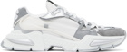 Dolce&Gabbana White & Silver Mixed-Material Airmaster Sneakers