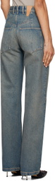 DARKPARK Blue Lu Straight Leg Fitted Jeans