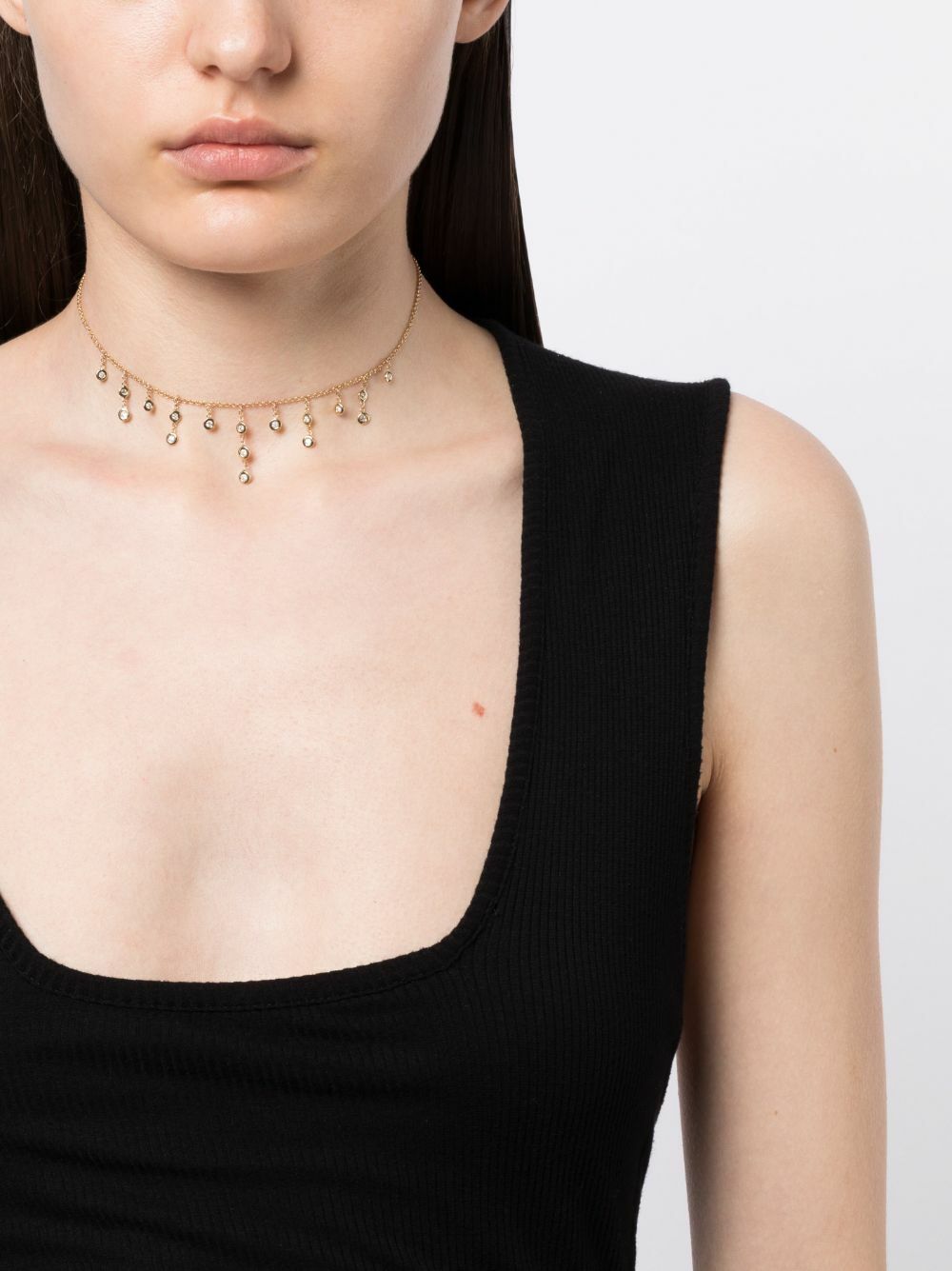 Jacquie Aiche 14K Yellow Gold Shower Drop Shaker Diamond Necklace