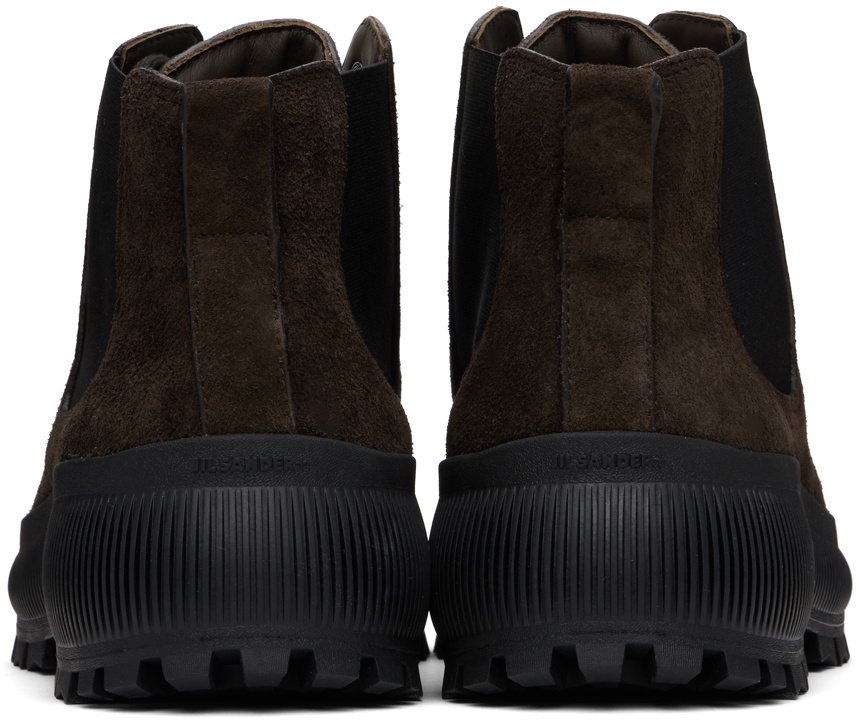 Jil Sander Brown Ankle Chelsea Boots