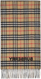 Burberry Beige & Black Check Reversible Scarf