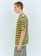 Brain Dead Embroidered Puckered Striped T-Shirt
