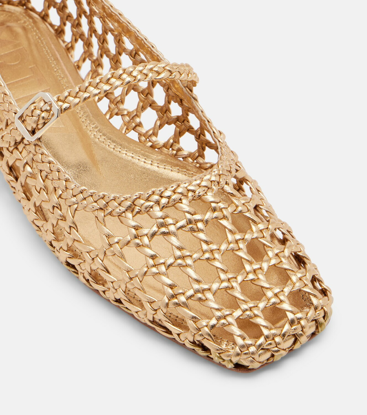 Souliers Martinez Paris woven leather Mary Jane flats