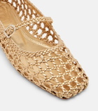 Souliers Martinez Paris woven leather Mary Jane flats