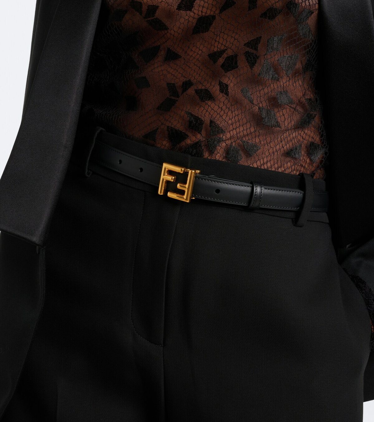 Fendi FF leather belt