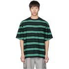 Name. Navy and Green Multi Striped T-Shirt