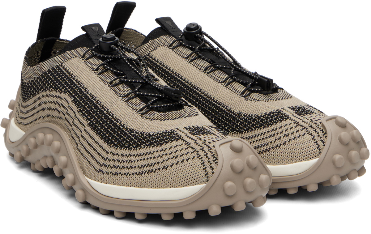 AMI Paris Beige Mirage Knit Sneakers