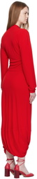 LEMAIRE Red V Neck Maxi Dress