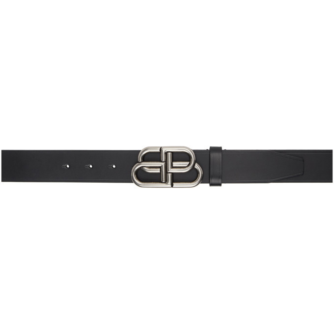 Photo: Balenciaga Black Large BB Buckle Belt