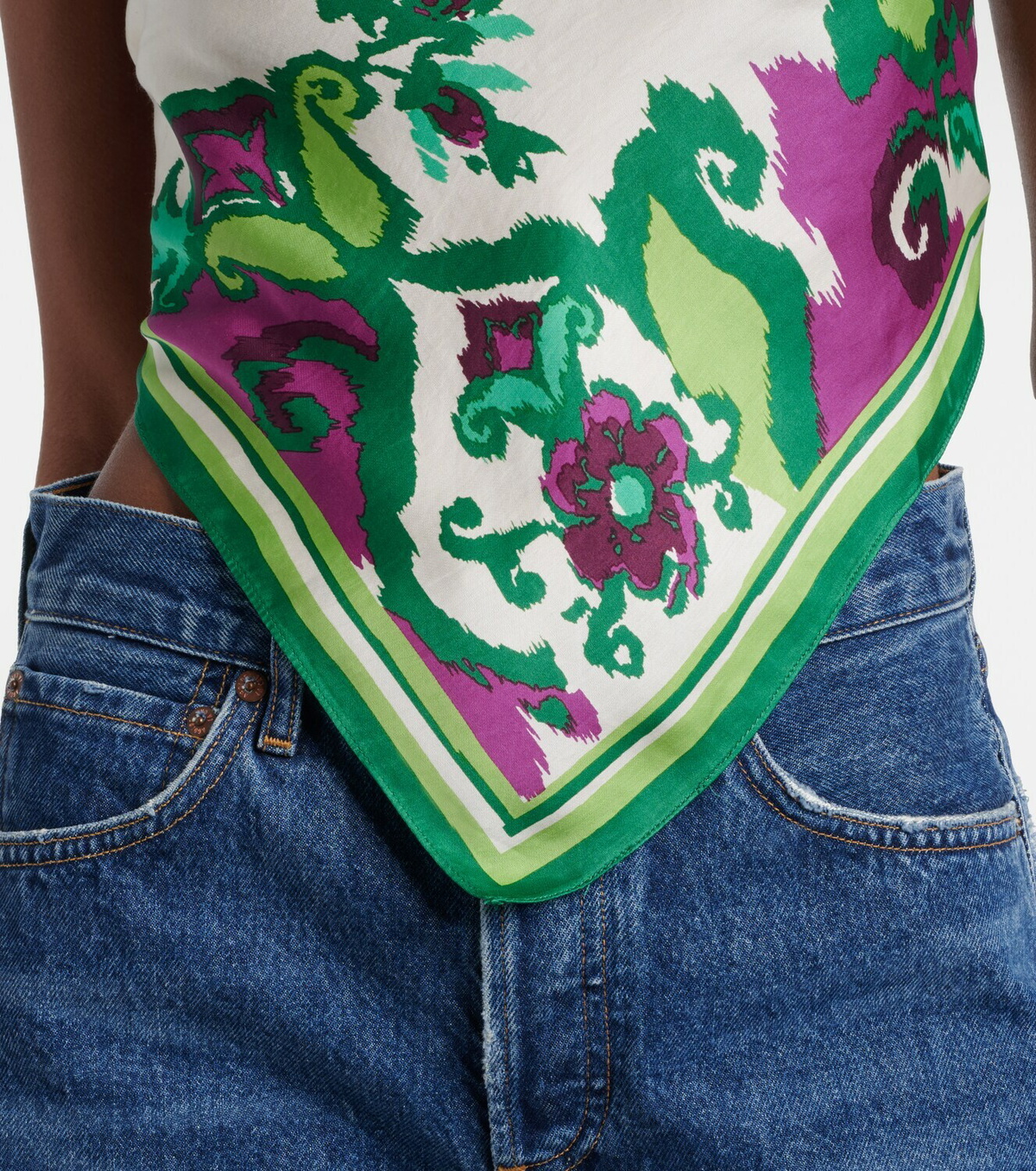 Poupette St Barth Guilia printed halterneck satin top