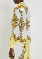 Alice + Olivia Willa Printed Silk-chiffon Shirt Yellow