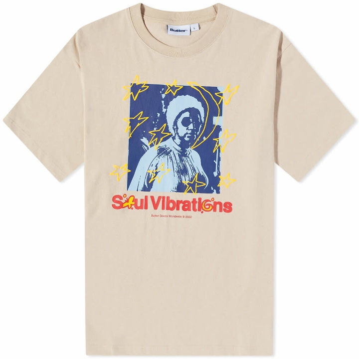 Photo: Butter Goods Men's Soul Vibrations T-Shirt in Sand