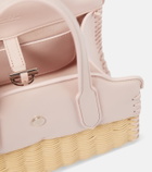 Loro Piana Leather-trimmed raffia tote bag