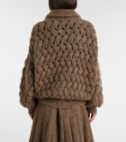 Brunello Cucinelli Open-knit sequined mohair and wool-blend cardigan