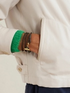TOM FORD - Woven Leather and Gold-Plated Wrap Bracelet - Green