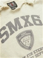 SAINT Mxxxxxx - Distressed Printed Cotton-Jersey Hoodie - Neutrals