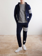 Thom Browne - Logo-Appliquéd Striped Cotton-Jersey T-Shirt - Gray